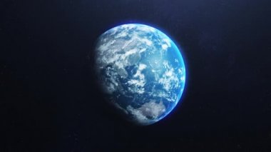 Uzaydaki 3 boyutlu gerçekçi gezegen Dünya 'nın animasyonu