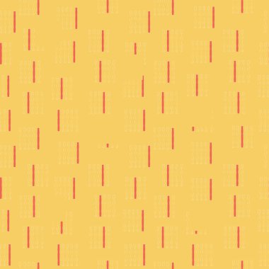 Sarı ve pembe, mavi, yeşil çizgiler ve noktalarla soyut ve kusursuz desen.