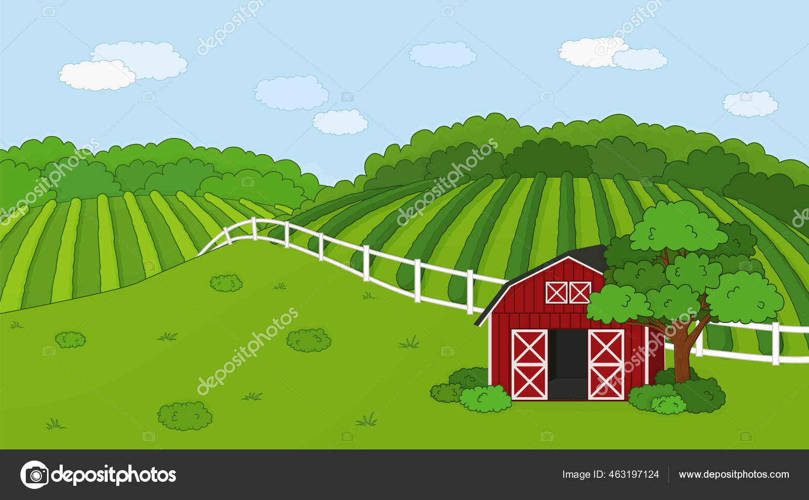 Verão Primavera Conceito Doodle Fazenda Campo Desenhos Animados Vector  Bonito Vetor de ©essskina 463197124, image size:1600x989
