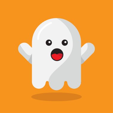 Turuncu arka planda beyaz hayalet