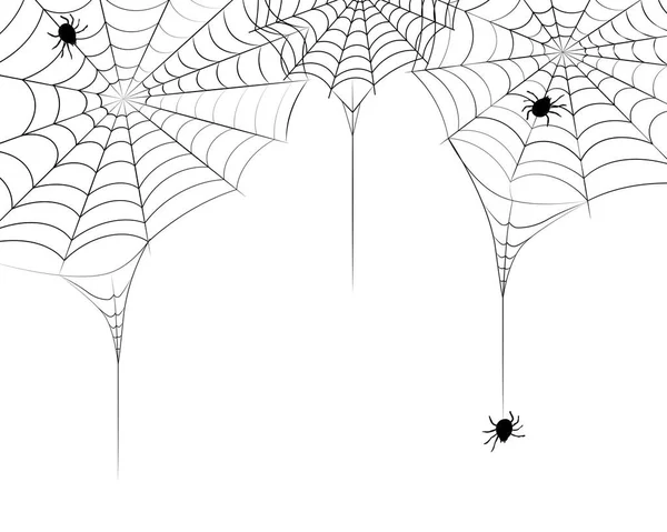 黑色可怕的蜘蛛与网络图标如此可怕的万圣节 — 图库矢量图片