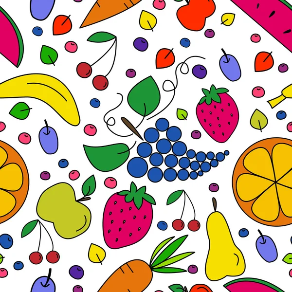 Meyve, meyve ve sebze vektör seamless modeli