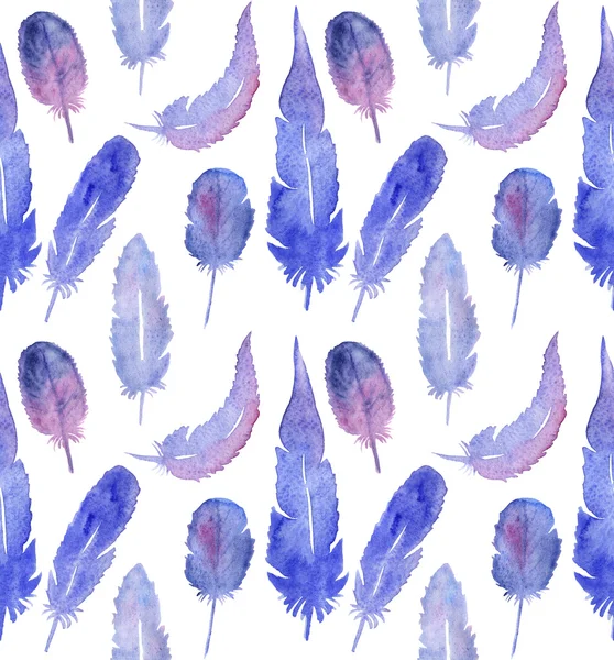 Suluboya el çekilmiş Dikişsiz desen renkli tüyleri ile