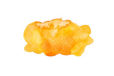 Suluboya el izole sarı ve turuncu nokta çekilmiş. Raster illüstrasyon