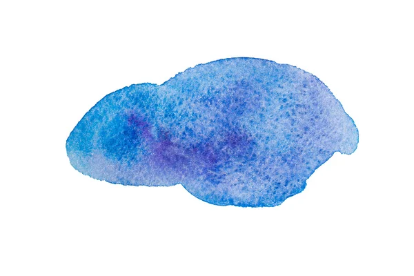 Акварель нарисовала изолированное голубое пятно. Растровая иллюстрация — стоковое фото