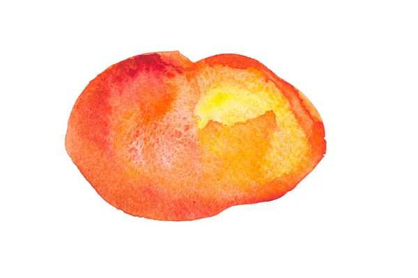 Акварельная рука нарисована изолированным желтым и оранжевым пятном. Растровая иллюстрация — стоковое фото