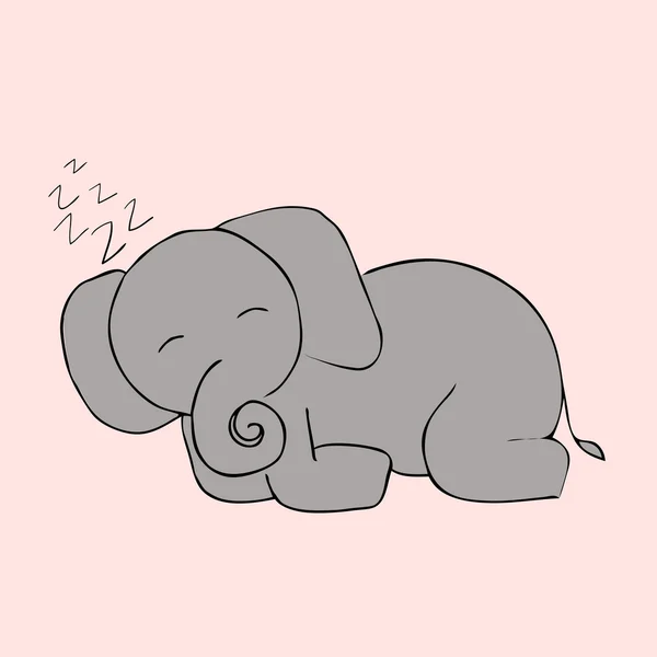 Drăguţ doodle de elefant. Imagine vectorială — Vector de stoc