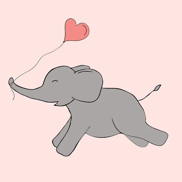 Doodle χαριτωμένο ελέφαντα. Διανυσματική εικόνα — Διανυσματικό Αρχείο