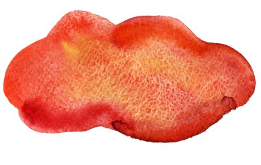 Suluboya el izole kırmızı, sarı ve turuncu nokta çekilmiş. Raster illüstrasyon