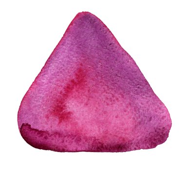 Suluboya el izole pembe, kırmızı veya mor üçgen nokta çekilmiş. Raster illüstrasyon