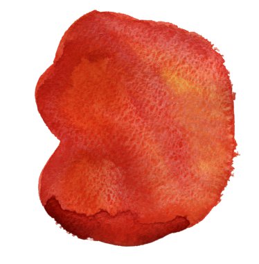 Suluboya el izole kırmızı, sarı ve turuncu nokta çekilmiş. Raster illüstrasyon