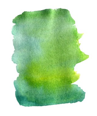 Suluboya el izole yeşil ve sarı nokta çekilmiş. Raster illüstrasyon