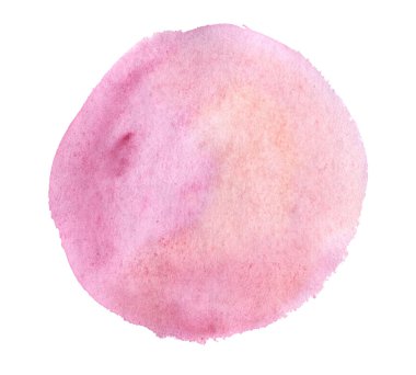 Watercolor hand drawn isolated pink and orange spot. Raster illustration