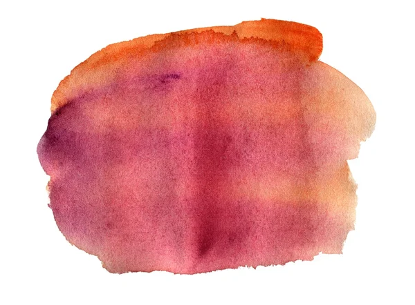 Mão aquarela desenhado isolado mancha vermelha e laranja. Ilustração Raster — Fotografia de Stock
