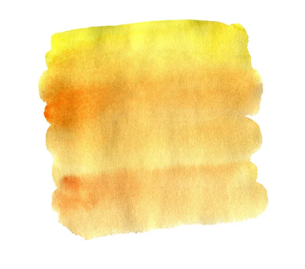수채화 손으로 그려 고립된 노란색과 오렌지 장소. 래스터 그림 — 스톡 사진