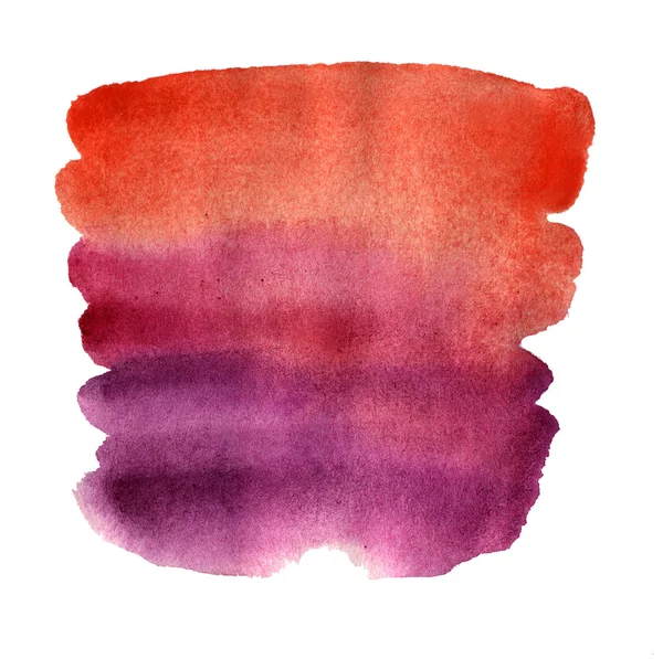 Akvarel ručně tažené izolované místo červené a oranžové. Rastrový obrázek — Stock fotografie