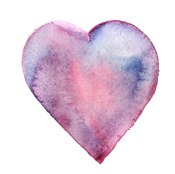 Aquarelle dessiné à la main coeur — Photo