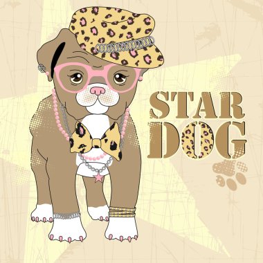 Moda köpek vektör çizim