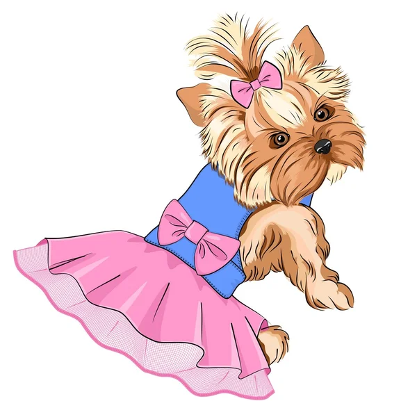 Chien de mode dessiné à la main — Image vectorielle