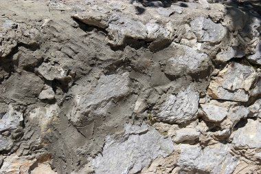 Yağlı boya Kuru taş duvar rasgele gri taştan yapılmış. 