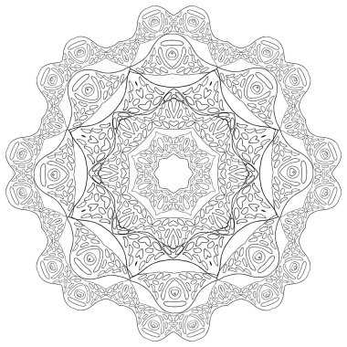 Yuvarlak dekoratif öğeler süsleme. Oryantal zentangle anti-Viyadükler