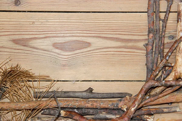 Composition de décoration sur fond bois. planches doublées o Photo De Stock