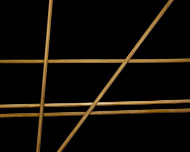 Bambu sopalarla çizgili çerçeve