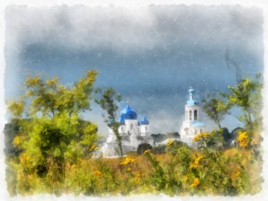 Suluboya kilise Rus ili Nehri kıyısında