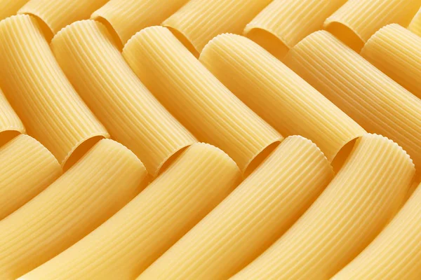 Tubular Pasta Rigatoni Laid Out Table Form Parquet — Stock Photo, Image