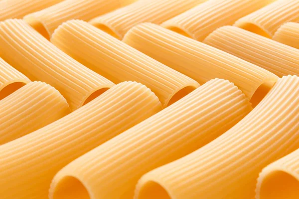 Tubular Pasta Rigatoni Laid Out Table Form Parquet — Stock Photo, Image