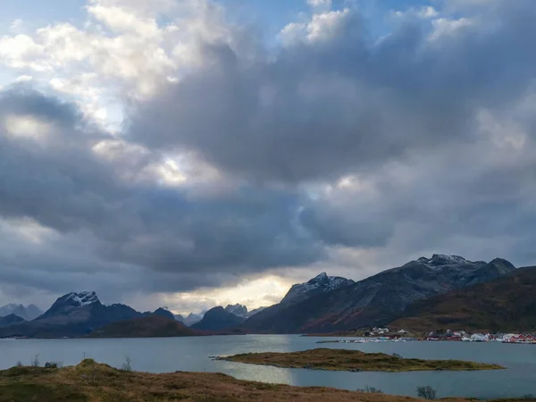 Bewolkte Dag Het Eiland Lofoten — Stockfoto