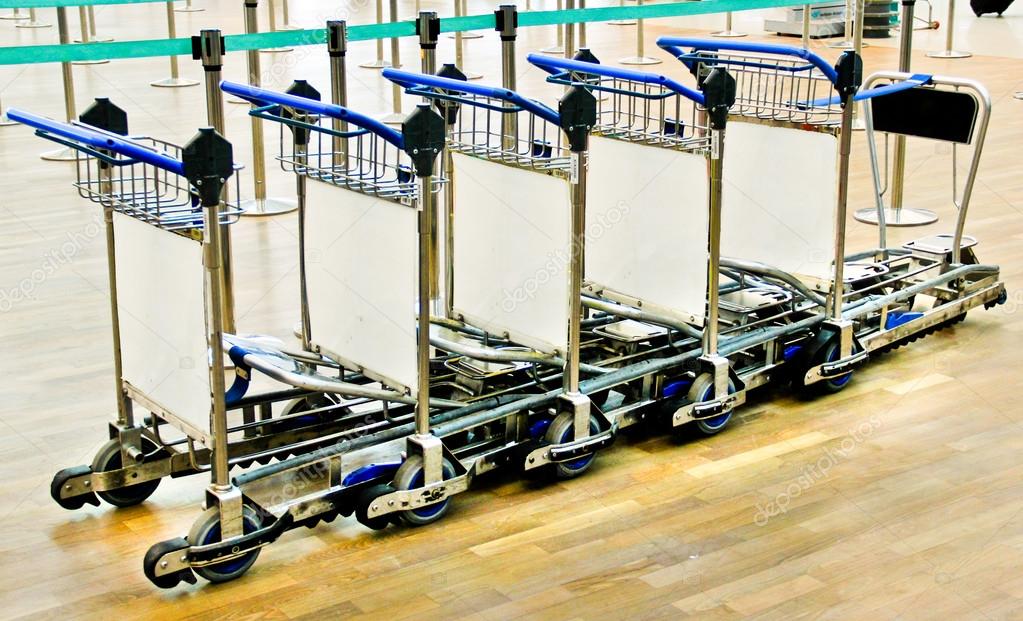 Row of luggage carts