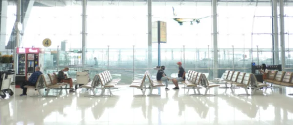 Blur Hall Aeroporto Grande Área Interior Termial Para Passageiros Viagem — Fotografia de Stock