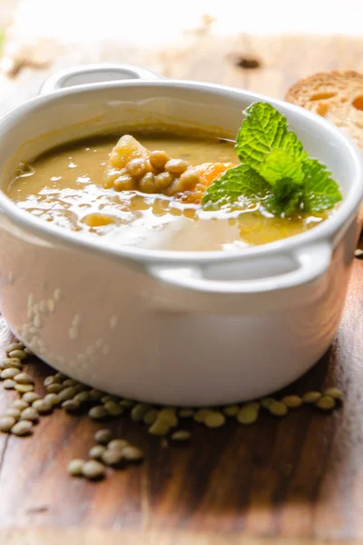 Brown lentil soup — Stock Photo, Image