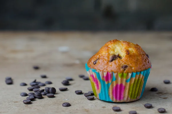 Muffin aux pépites de chocolat fait maison . — Photo