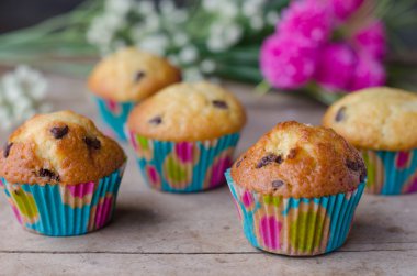 ev yapımı Çikolatalı kekler.