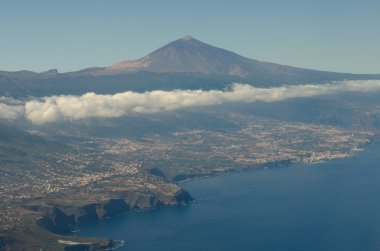Tenerife, Kanarya Adaları, İspanya'nın havadan görünümü.
