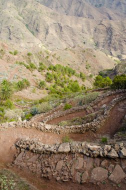 La Gomera, Kanarya Adaları, yolundan Degollada de Peraza.