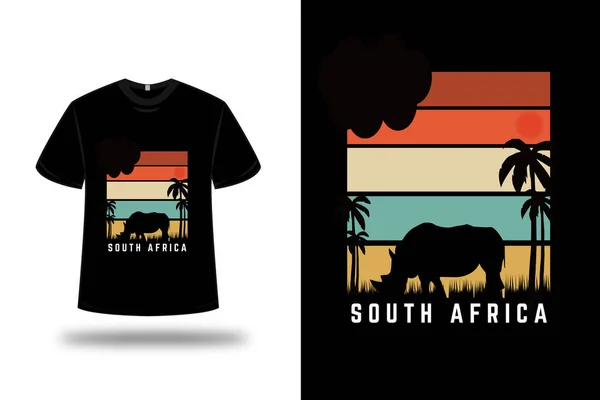 Camiseta Sur África Color Naranja Verde — Vector de stock