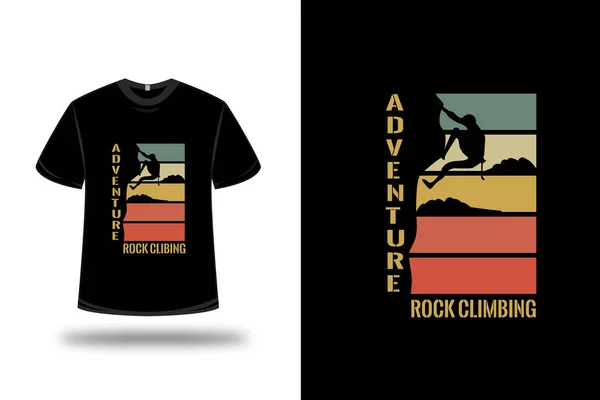 Camiseta Aventura Roca Escalada Color Naranja — Vector de stock