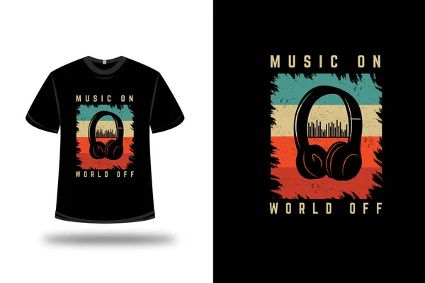 Shirt Musik Dunia Warna Hijau Kuning Dan Oranye - Stok Vektor