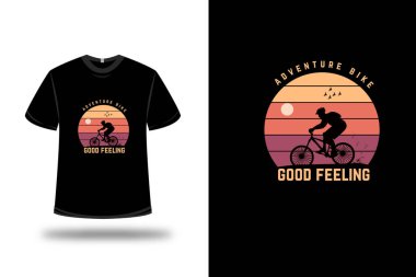 Tişört macera bisikleti güzel duygu rengi sarı ve turuncu
