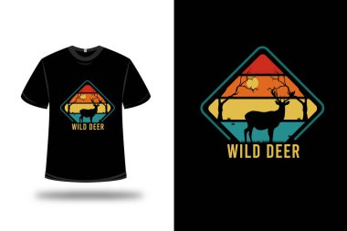 Tişört yaban geyiği rengi turuncu ve yeşil
