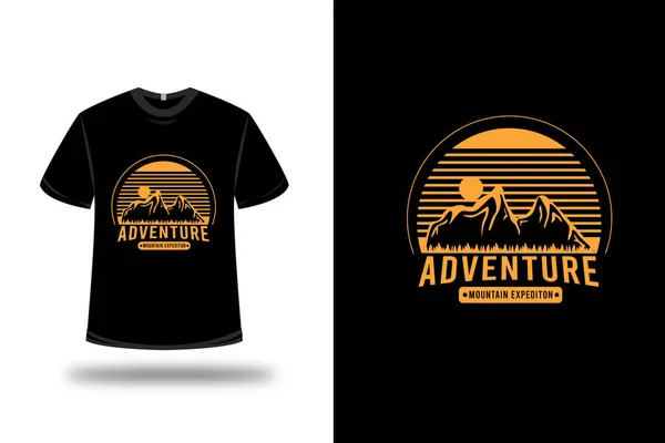 Shirt Aventura Montanha Expedição Cor Amarelo — Vetor de Stock