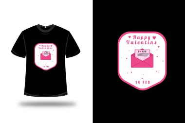 Mutlu sevgililer günü tişörtleri pembe ve beyaz