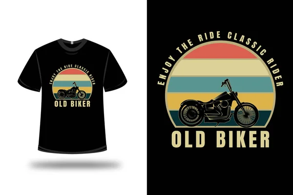 Harley tişörtü klasik motosiklet sürücüsü turuncu krem ve yeşil