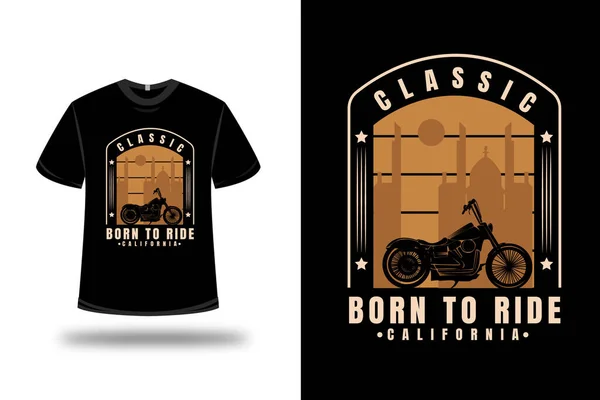 Shirt Harley Clássico Nascido Para Montar Califórnia Cor Creme — Vetor de Stock