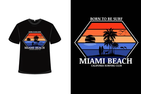 Miami sahilinde sörf yapmak için doğmuş California sörf kulübü rengi turuncu ve mavi.