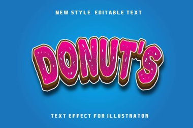 metin efekti 3d donut 'ın pembe ve kahverengi gradyanı