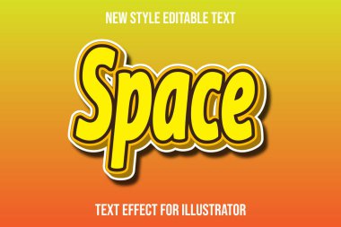 metin efekti 3d uzay renk sarı gradyan